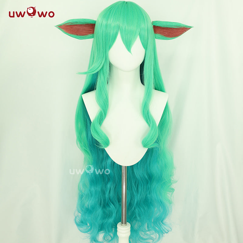 Uwowo Game Star Series Cosplay Wig Long Green Hair With Ears