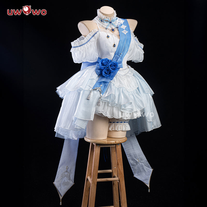 [Last Batch]【In Stock】Uwowo Genshin Impact Fanart Furina Focalors White Angel Lolita Dress Cosplay Costume
