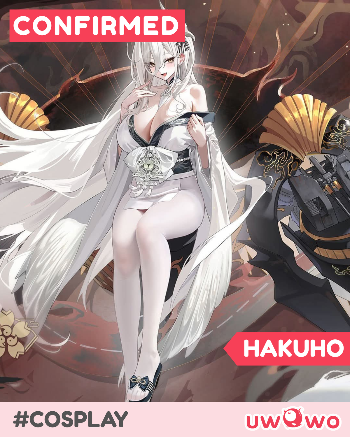 INSTOCK Uwowo Game Azur Lane IJN Hakuho Kimono Style Cosplay Costume