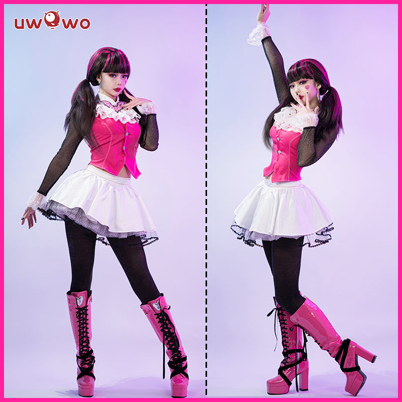 S-3XL INSTOCK Uwowo Draculaura G1 Pink Suit Vampire Anime Female Halloween Cosplay Costumes