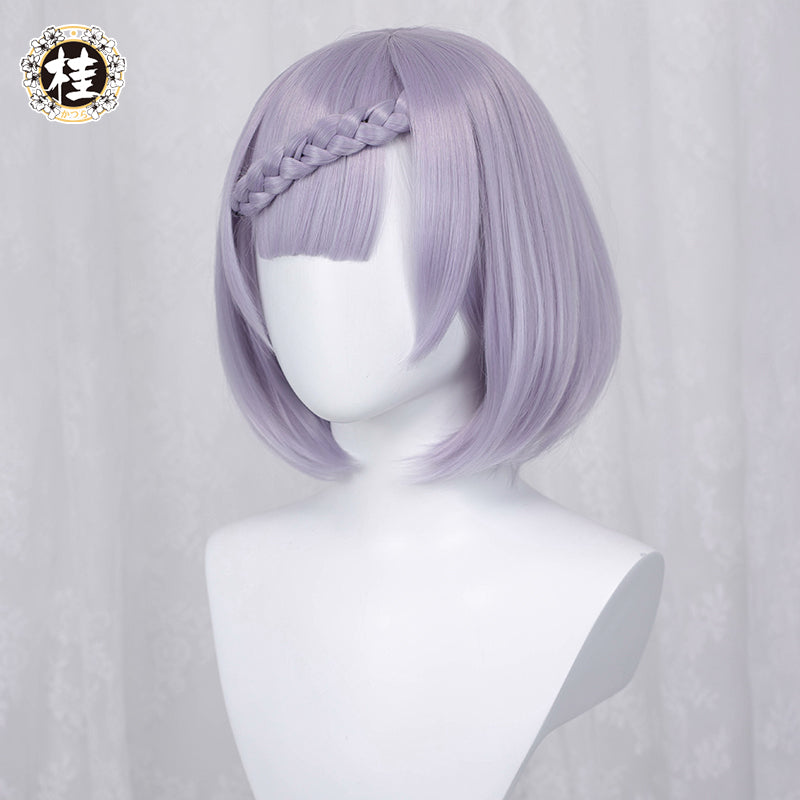 Uwowo Game Genshin Impact Noelle Cosplay Wig 35cm Light Purple Short Hair