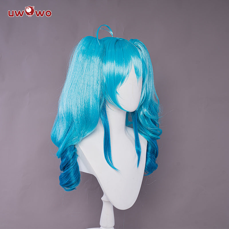【Clearance】Uwowo V Singer Little Devil cosplay Costume 50CM Long Blue Wig