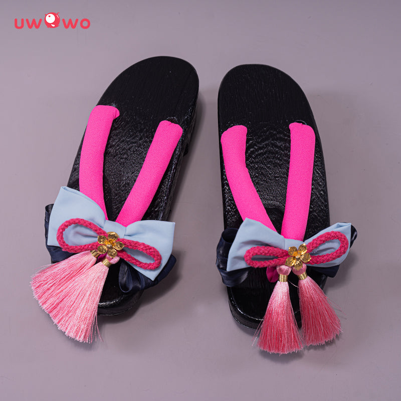 【Clearance】Uwowo Game Genshin Impact Kamisato Ayaka Frostflake Heron Cosplay Shoes