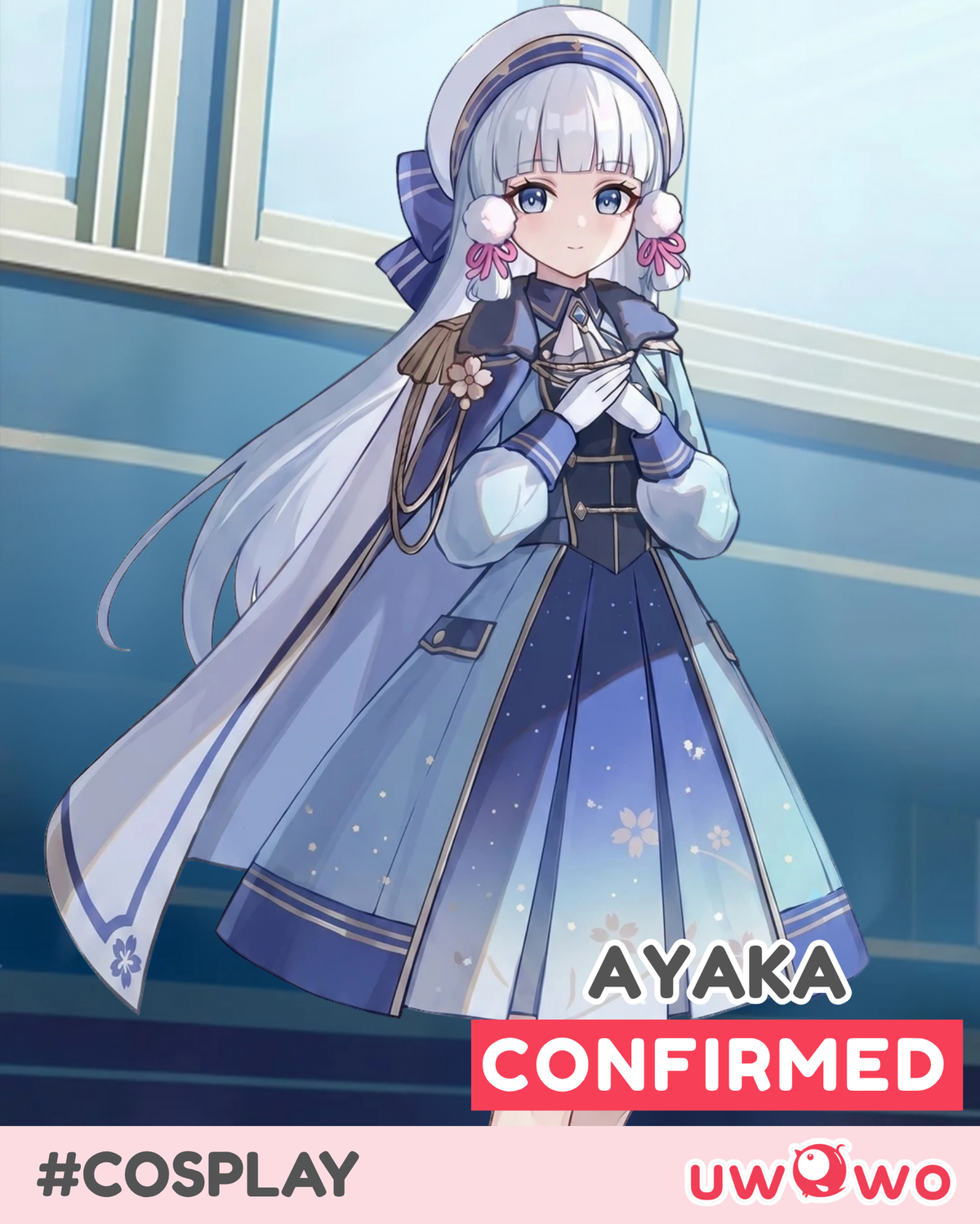 CONFIRMED Uwowo Genshin Impact Ayaka Project: Nord Express Fanart Cosplay Costume S-3XL