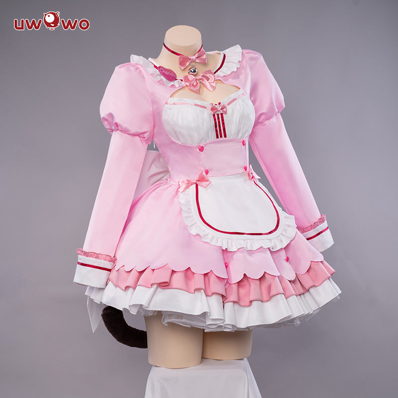 INSTOCK Uwowo Game Nekopara vol.4 Chocola Maid Dress Cosplay Costume Cute Pink Dress