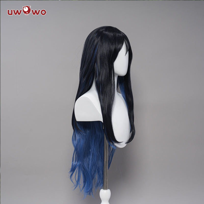 Uwowo Anime Cosplay Wig  Inosuke Female Costume Wig Long Blue And Black Hair