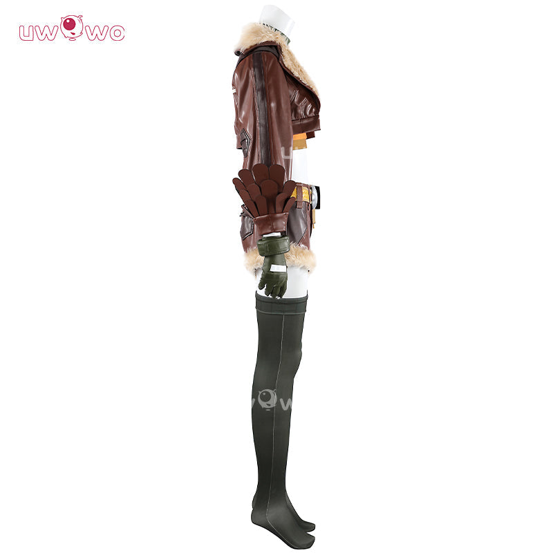 Uwowo Collab Series: Game Cosplay Women Leather Coat  Brown Cosplay Costume