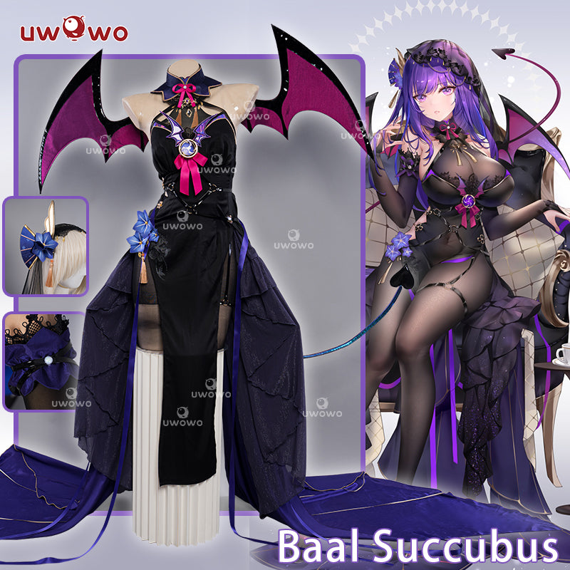[Last Batch] Exclusive Uwowo Genshin Impact Fanart Raiden Shogun Devil Succubus Gown Halloween Cosplay Costume