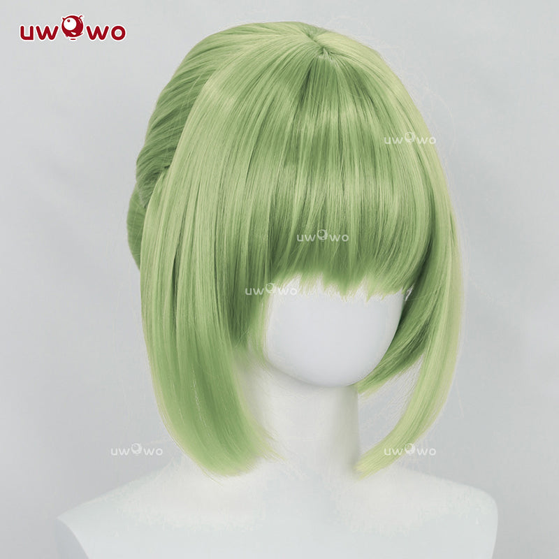 Uwowo Code Geass: C.C. CC Purple Cheongsam Cosplay Wig Long Green Hair