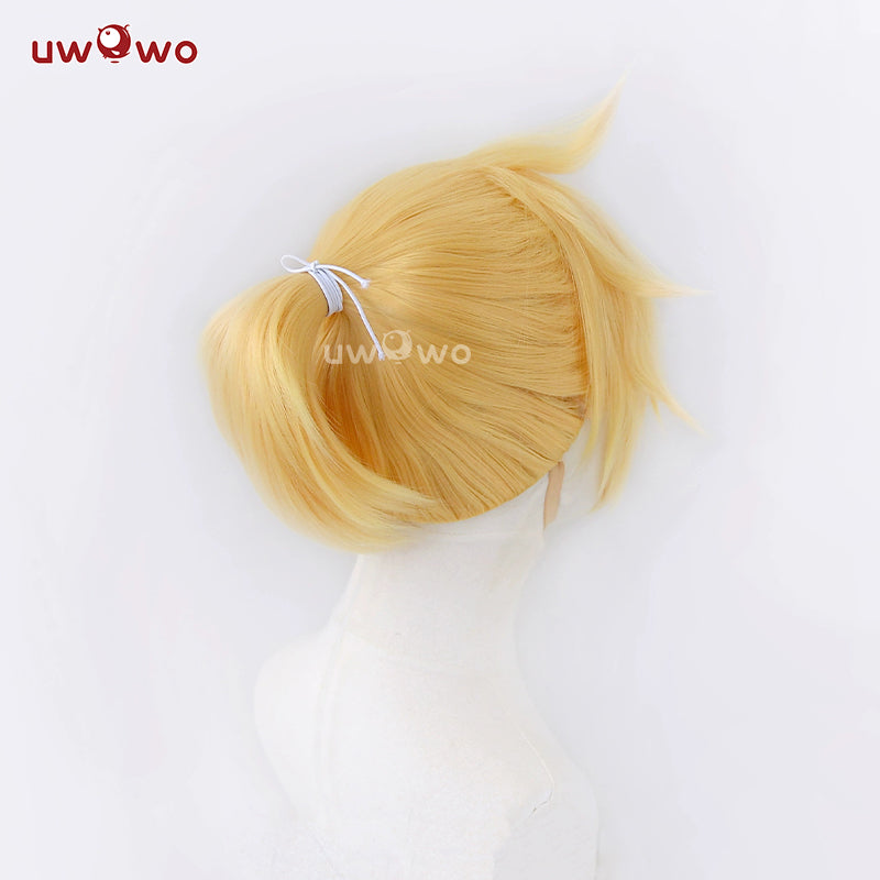 Uwowo V SInger Vocal Len Cosplay Wig Short Yellow Hair