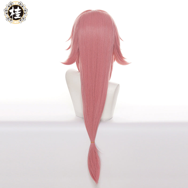 Uwowo Genshin Impact Inazuma Yae Miko Cosplay Wig 80cm Pink Long Hair