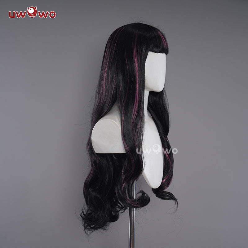 [In Stock] Uwowo Cosplay Wig Draculaura Spiderweb Cape Beret Gothic Dress Wig Long Curly Hair
