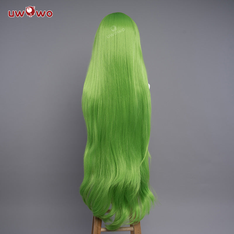 Uwowo Anime Code Geass Fanart: C.C. Black Bride Lelouch Lamperouge Suit Couple Cosplay Wig 100cm Long Green Hair