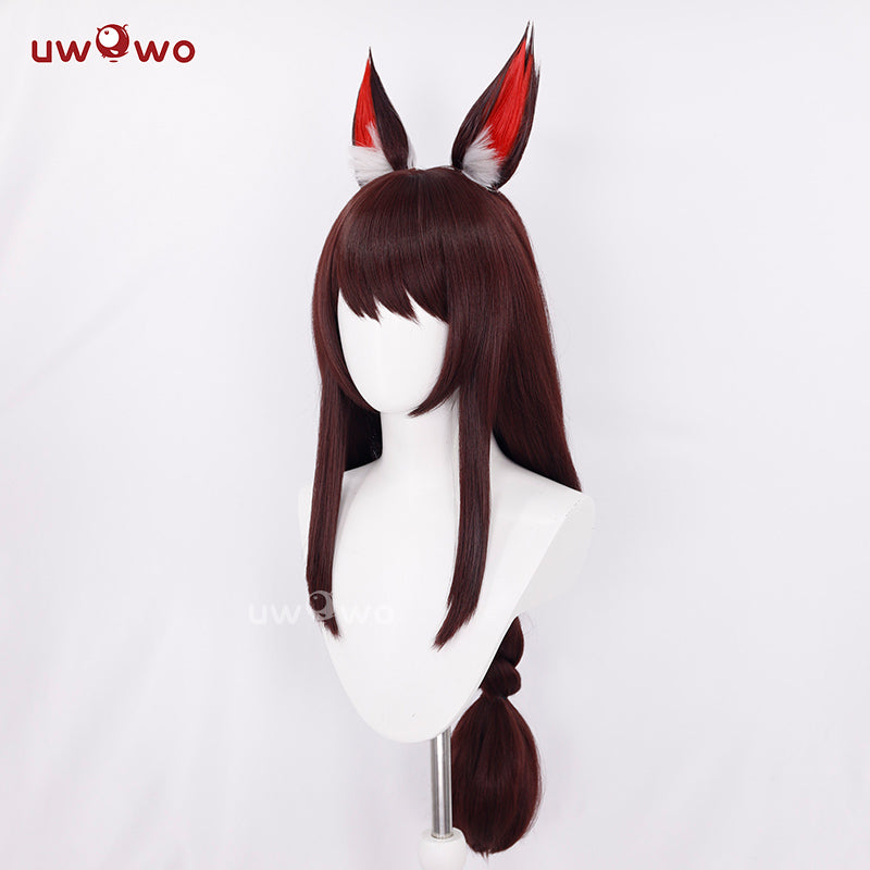 Uwowo Game Risen Fox Cosplay Wig Long Silver Hair With Ears