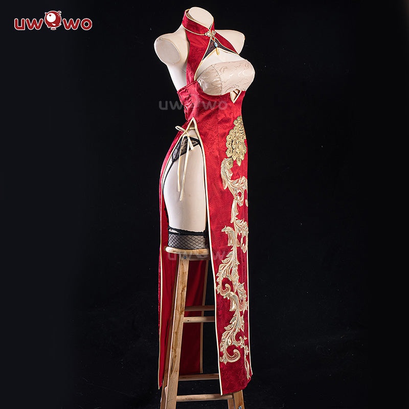 INSTOCK Uwowo Azur Lane IJN Taihou New Year Red Qipao Cheongsam Boudoir Cosplay Costume S-3XL