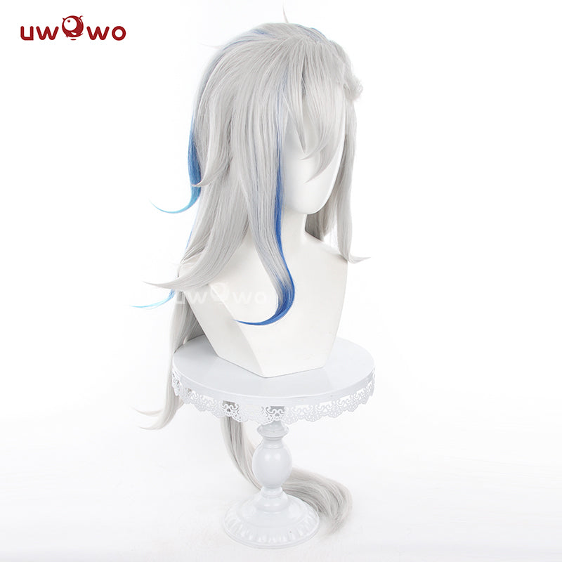 Uwowo Genshin Impact Neuvillette Cosplay Wig Silver Long Hair