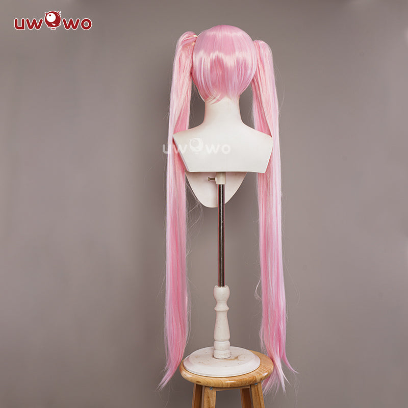 Uwowo V Singer Classic Pink Dress Cosplay Wig Long Pink Hair