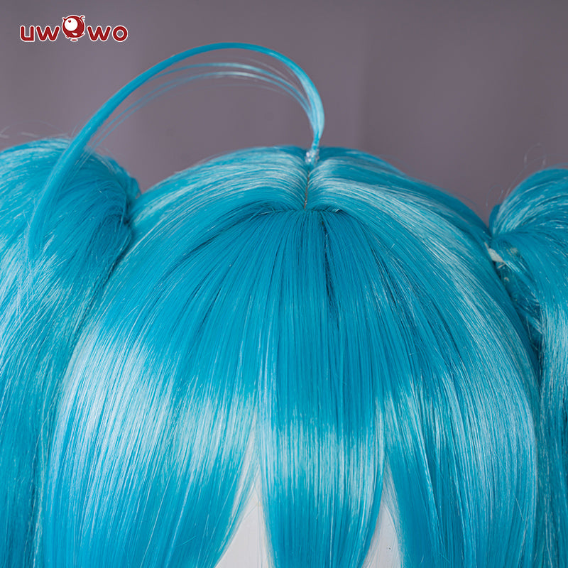 【Clearance】Uwowo V Singer Little Devil cosplay Costume 50CM Long Blue Wig