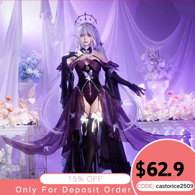 [Last Batch] INSTOCK S-3XL Uwowo Honkai: Star Rail Castorice Bride Fanart Cosplay Costume