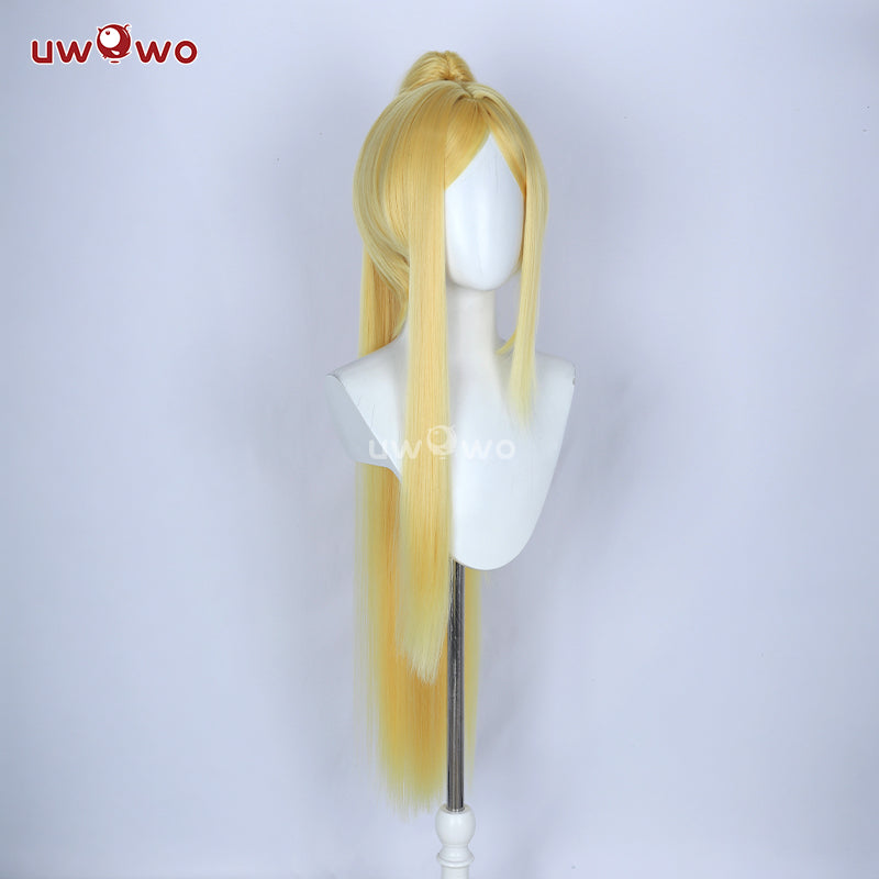 Uwowo Commander White Mercy Skin Cosplay Wig Long Yellow Hair