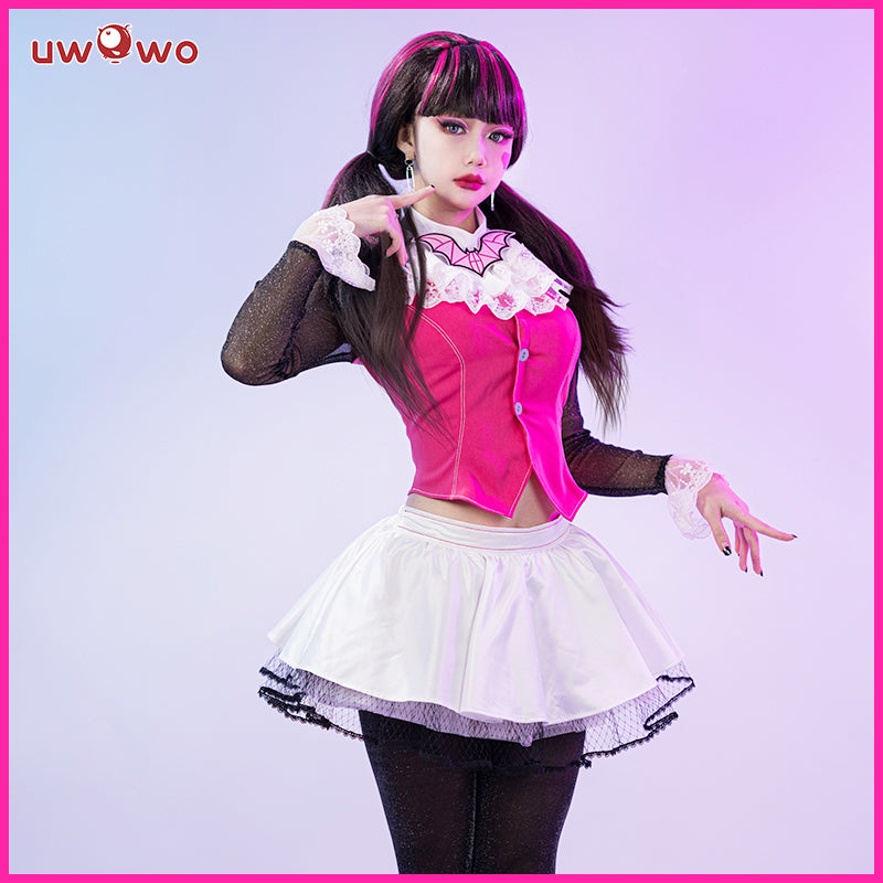 S-3XL INSTOCK Uwowo Draculaura G1 Pink Suit Vampire Anime Female Halloween Cosplay Costumes