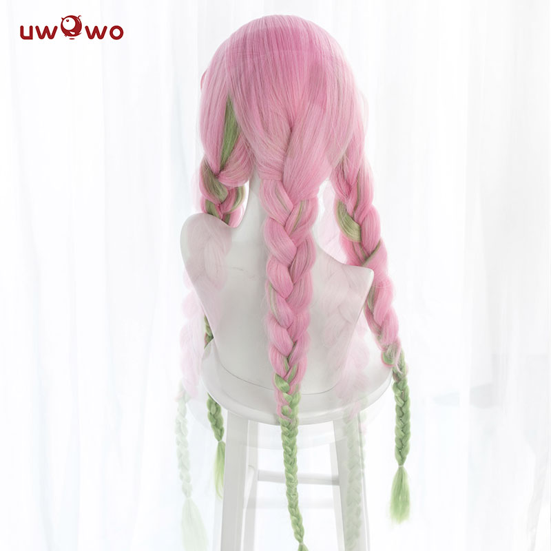 【Pre-sale】Uwowo Anime Mitsuri Cosplay Wig 85cm Long Pink Green Gradient Wig