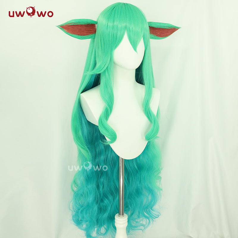 Uwowo Game Star Series Cosplay Wig Long Green Hair With Ears