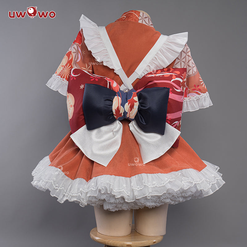 INSTOCK S-3XL Uwowo Genshin Impact Fanart Costume Yoimiya Maid Dress Cosplay Costume