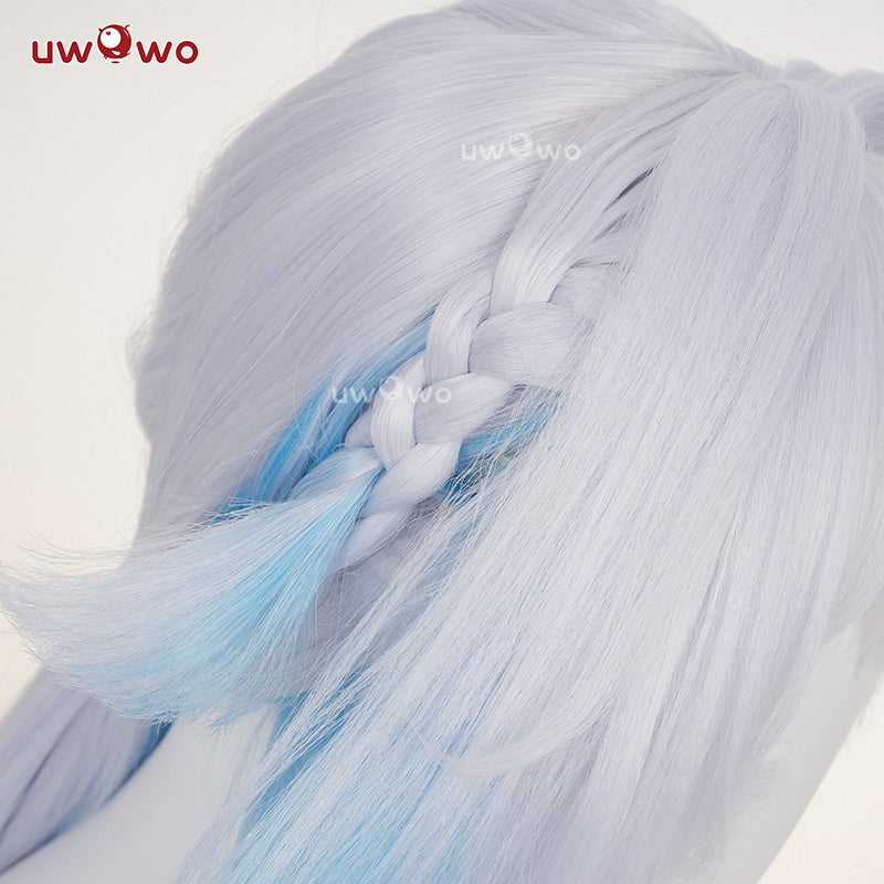 【Clearance】Uwowo Honkai Star Rail Cerydra Cosplay Wig Long Silver And Blue Hair