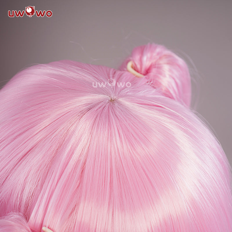 Uwowo V Singer Classic Pink Dress Cosplay Wig Long Pink Hair