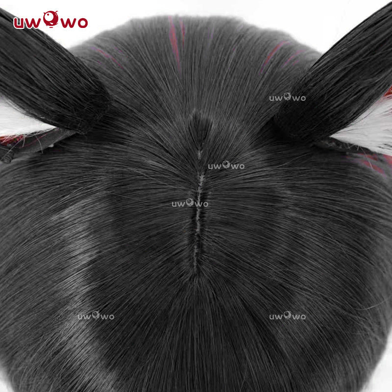 Uwowo Game Fox After Hours Mythic Variant Cosplay Wig Middle Black And Red Hair With Ears