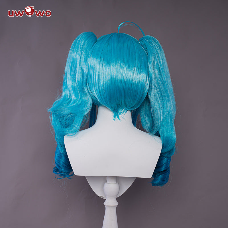 【Clearance】Uwowo V Singer Little Devil cosplay Costume 50CM Long Blue Wig