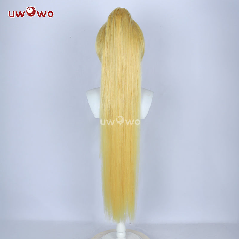 Uwowo Commander White Mercy Skin Cosplay Wig Long Yellow Hair