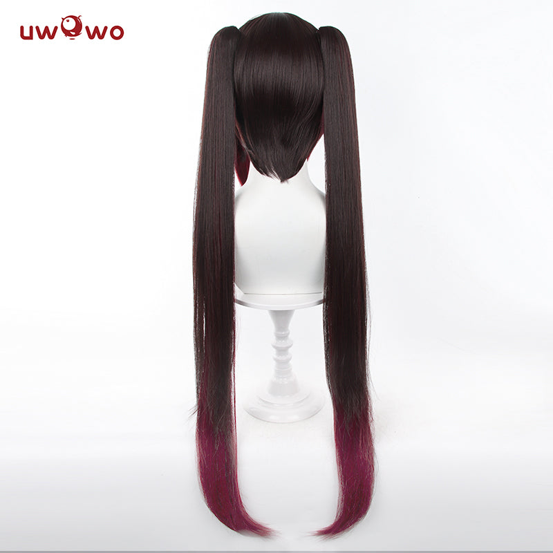 Uwowo Game Honkai: Star Rail Sparkle Hanabi Cosplay Wig Long Dark Brown Hair