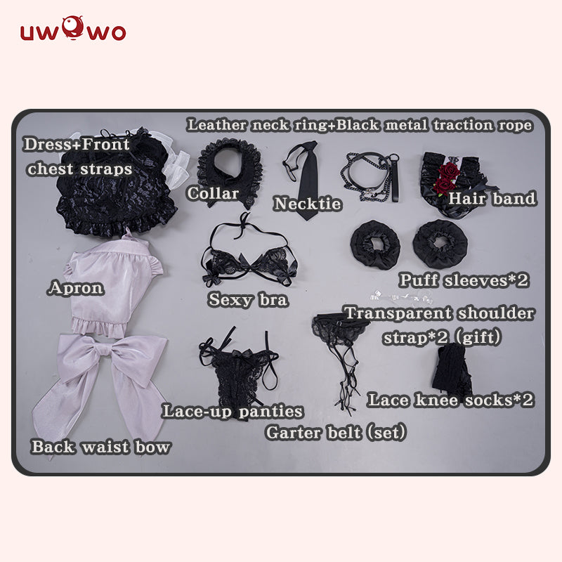S-3XL Uwowo Anime Shizuku-Tan Marin Kitagawa 2-in-1 Maid&Lingerie Cosplay Costume