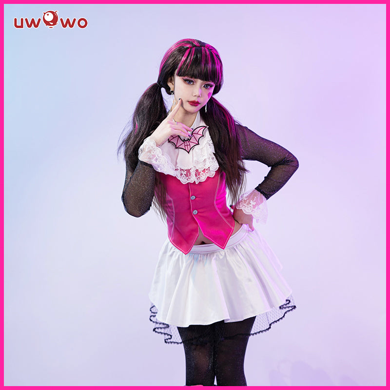S-3XL INSTOCK Uwowo Draculaura G1 Pink Suit Vampire Anime Female Halloween Cosplay Costumes