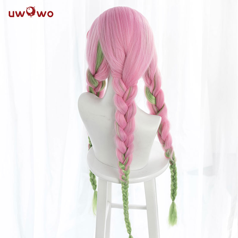 【Pre-sale】Uwowo Anime Mitsuri Cosplay Wig 85cm Long Pink Green Gradient Wig
