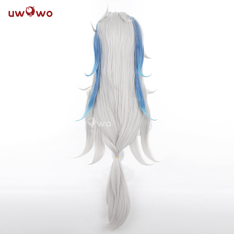 Uwowo Genshin Impact Neuvillette Cosplay Wig Silver Long Hair