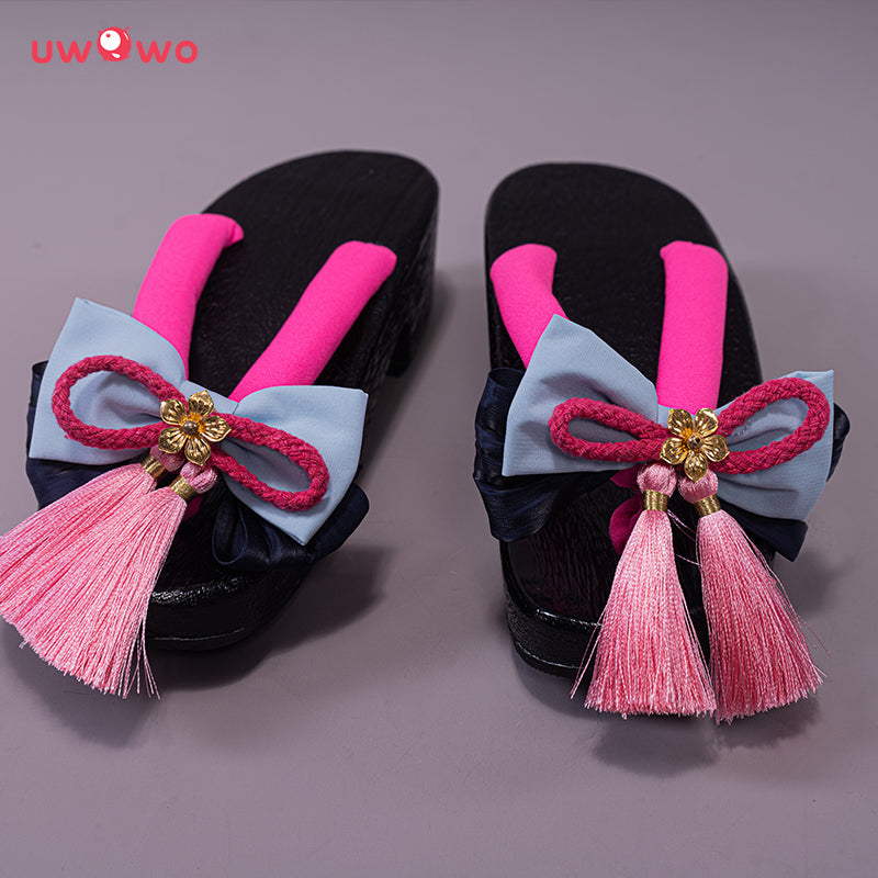 【Clearance】Uwowo Game Genshin Impact Kamisato Ayaka Frostflake Heron Cosplay Shoes