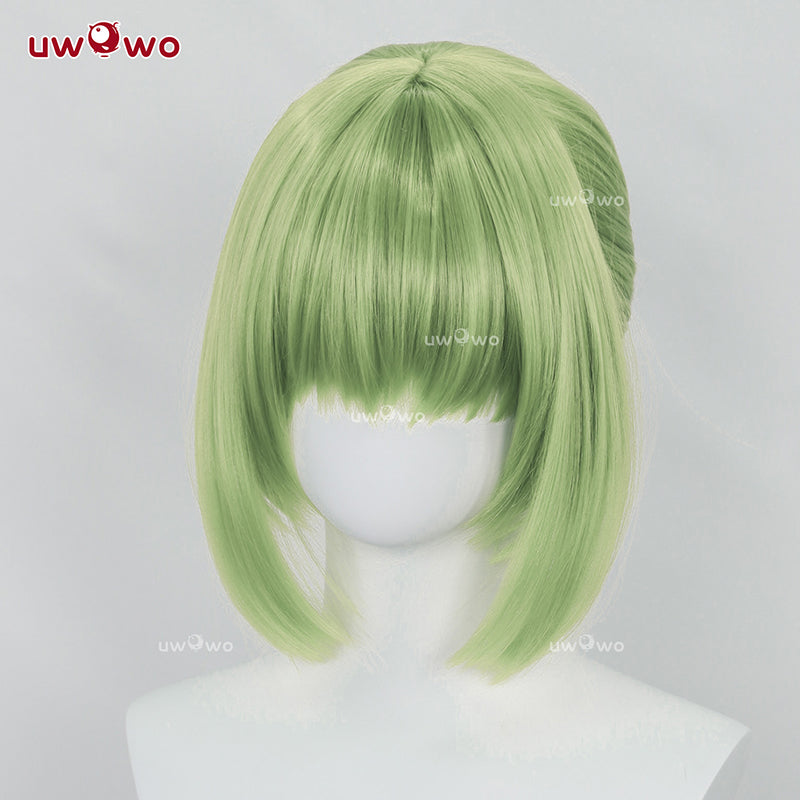 Uwowo Code Geass: C.C. CC Purple Cheongsam Cosplay Wig Long Green Hair