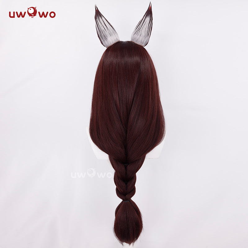 Uwowo Game Risen Fox Cosplay Wig Long Silver Hair With Ears