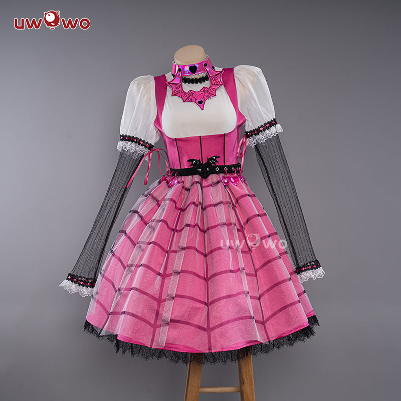 【In Stock】Uwowo Draculaura Vampire Spiderweb Cape Beret Gothic Dress Halloween Cosplay Costume