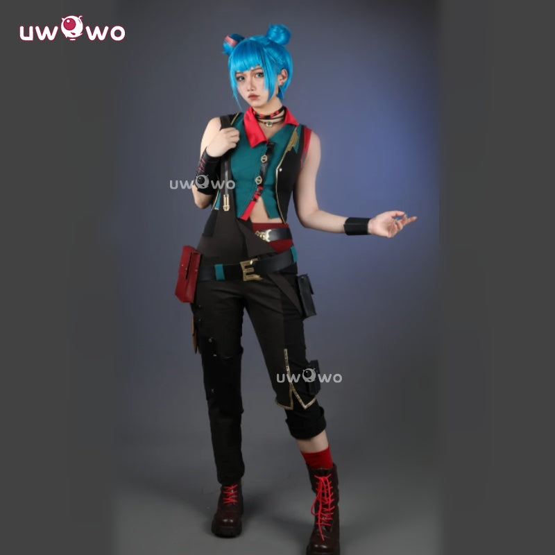 【Clearance】Uwowo Collab Series: LOL Arcane2 Powder/Jinx Buns Hair Alternative Universe AU Cosplay Costume XS-XXXL