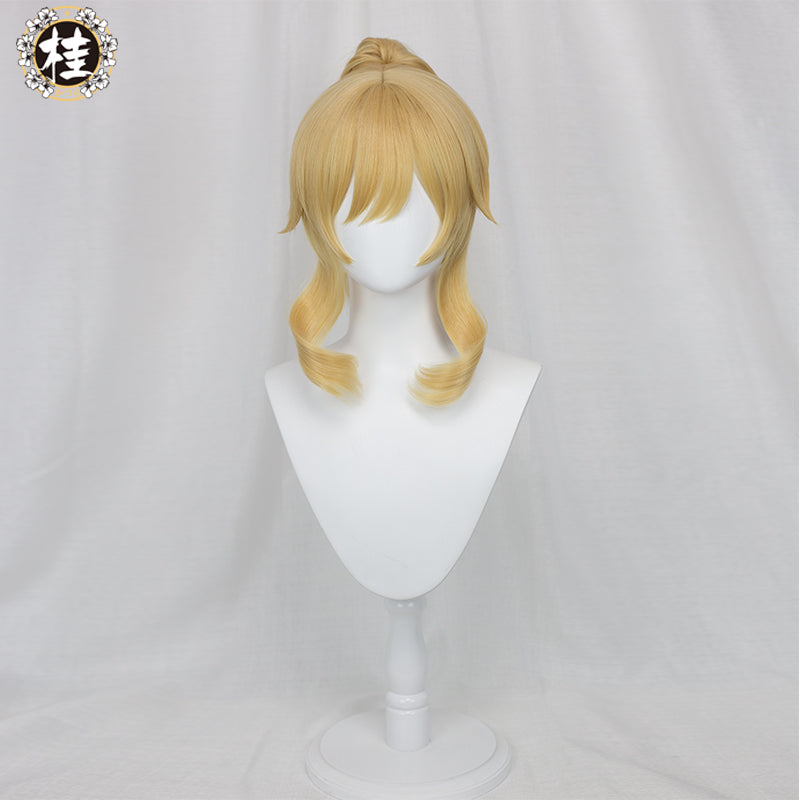 【Pre-sale】Uwowo Game Genshin Impact Jean The rigorous Dandelion Knight 40CM Gold Short Hair Ponytail Cosplay Wig