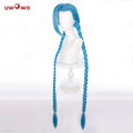 Uwowo Game Cosplay Wig Jinx wig Long Blue Hair
