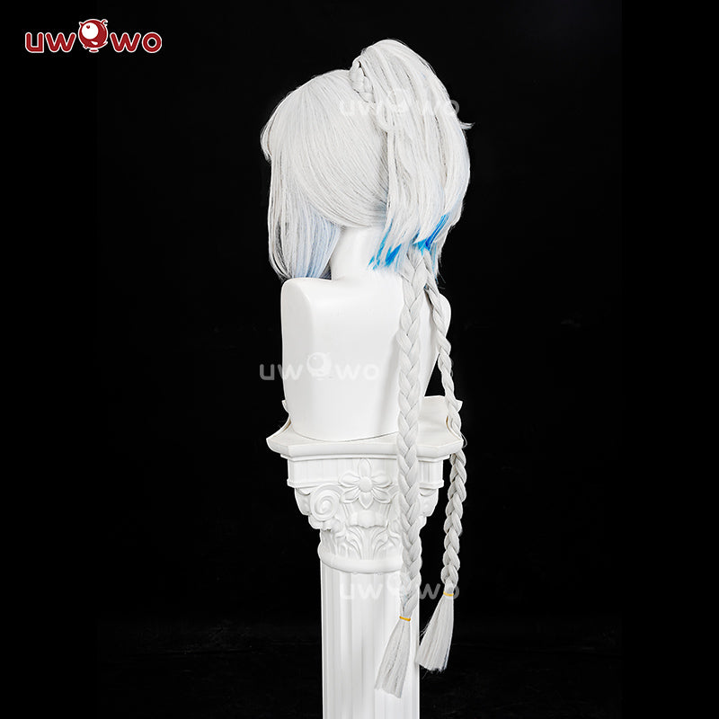 Uwowo Genshin Impact Natlan Mualani Cosplay Wig Long Grey Hair