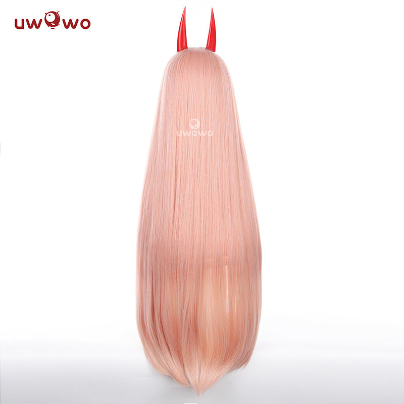 Uwowo Anime Wig Cosplay Wig Light Orange Long Hair With Horns