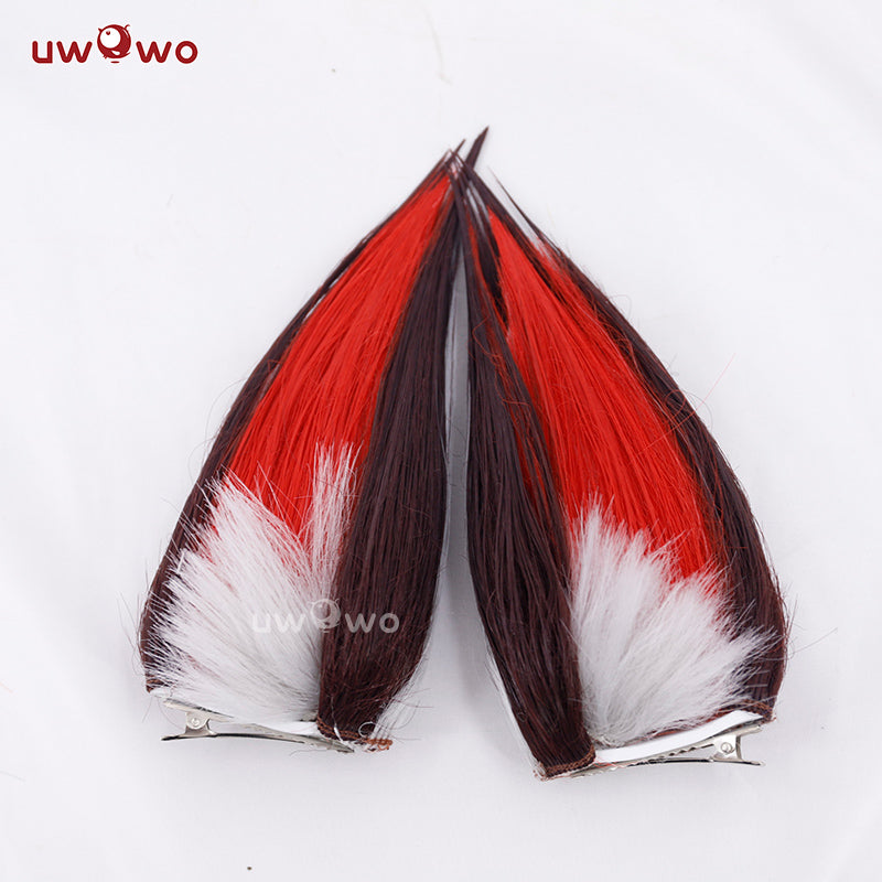 Uwowo Game Risen Fox Cosplay Wig Long Silver Hair With Ears