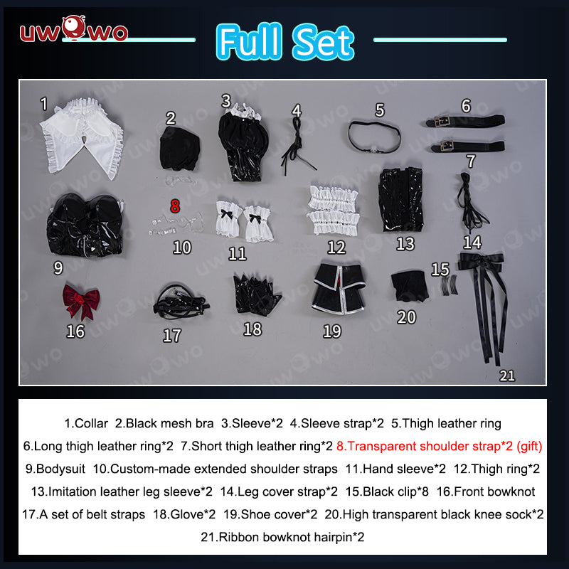 INSTOCK Uwowo Dead or Live DOA XVV Marie Rose Summer Swimsuit Black Sheer Bodysuit Cosplay Costume S-2XL