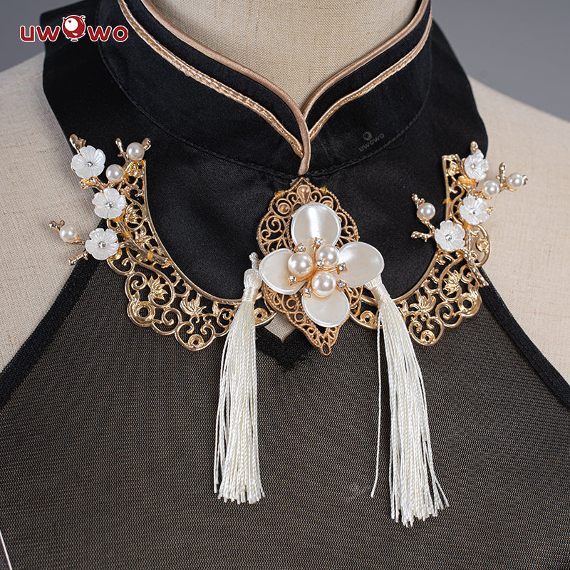 S-2XL Uwowo Game Azur Lane Chenhai Black Chinese Dress Cheongsam Sexy Cosplay Costume